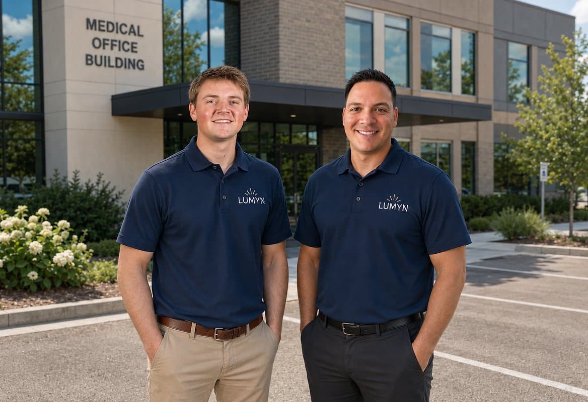 The Lumyn team outside a medical office building they service